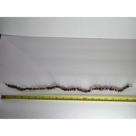 Tiger's Eye Chip Necklace Barrel Clasp Closure - Picture 4 of 5